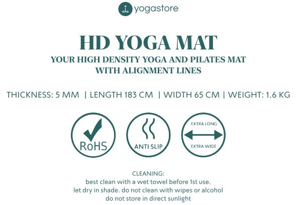 מזרן יוגה קלאסי אקסטרא רחב 65 ס"מ עם סימונים